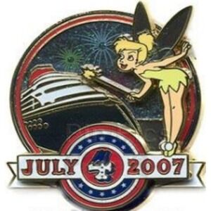 Disney Pin‎ Tinker Bell DCL 4th of July Cruise Line Patriotic Fireworks LE 55510